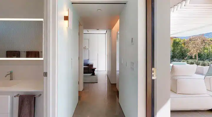 A double door in a room