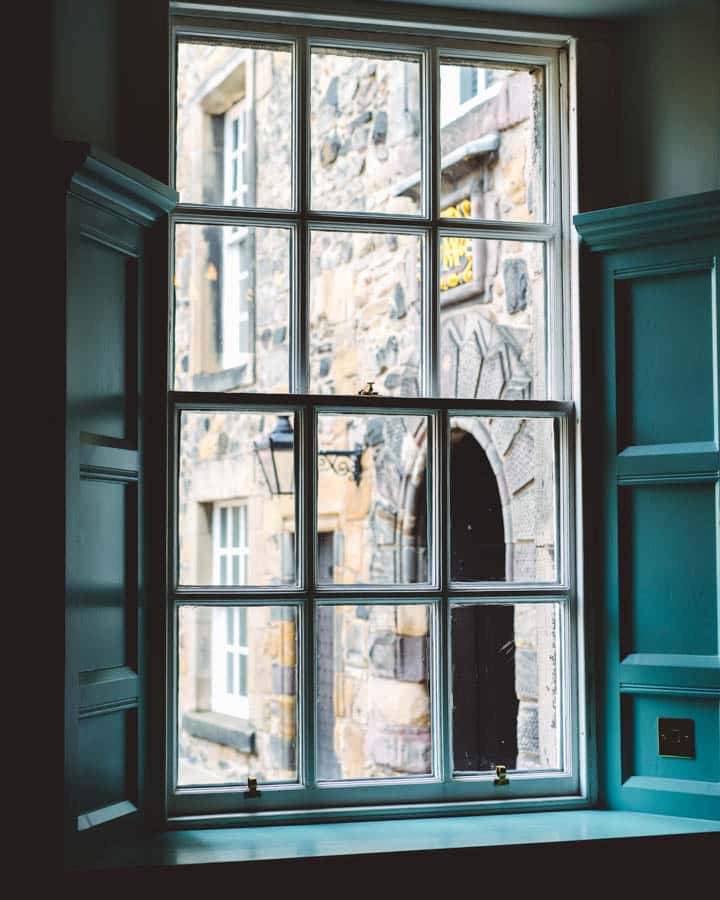A close up of a window