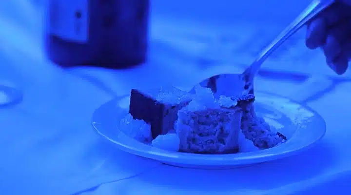 A piece of cake on a plate