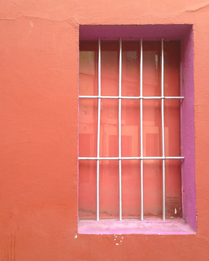 A pink door