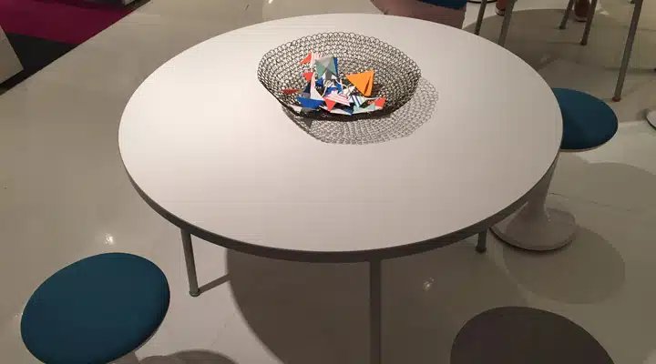 A close up of a bowl on a table