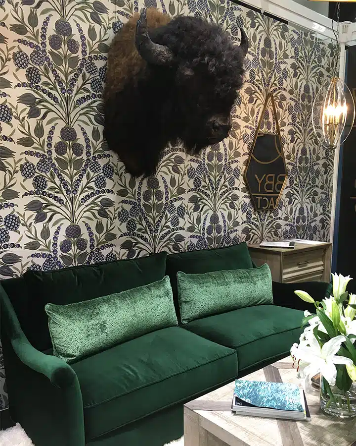 A bear that is sitting on a couch