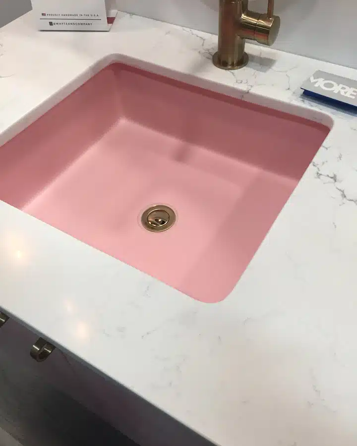A box of pink tub and sink