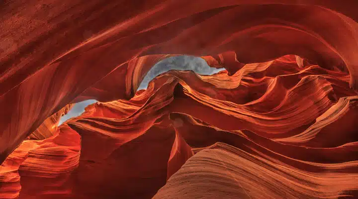 A bed in a canyon