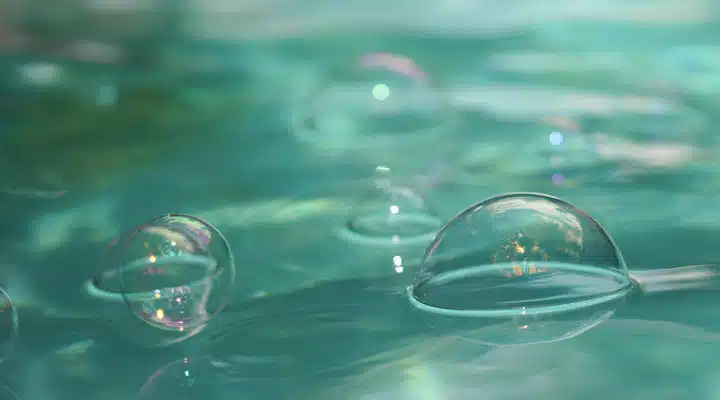 A close up of some water